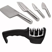 BergHOFF Straight 18/10 Stainless Steel 5-pc. Specialty Knife Set with 3-Slot Sharpener Knife