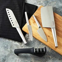 BergHOFF Straight 18/10 Stainless Steel 5-pc. Specialty Knife Set with 3-Slot Sharpener Knife