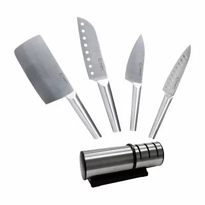 BergHOFF Straight 18/10 Stainless Steel 5-pc. Specialty Knife Set with 3-In-1 Sharpener