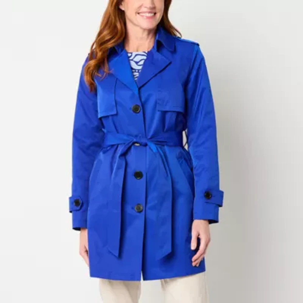 Liz Claiborne Lightweight Belted Womens Trench Coat