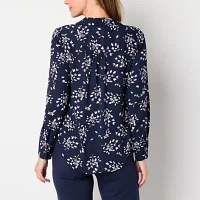 Liz Claiborne Womens Long Sleeve Regular Fit Button-Down Shirt