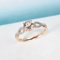 Womens 1/10 CT. T.W. Pink Morganite 10K Rose Gold Infinity Cocktail Ring