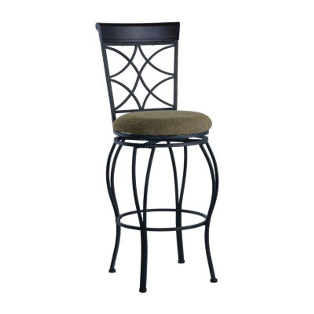 Curved-Back Swivel Barstool