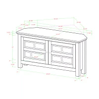 44" Transitional Modern Farmhouse Wood Corner TV Stand