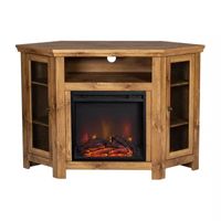 48" Wood Corner Fireplace Media TV Stand Console