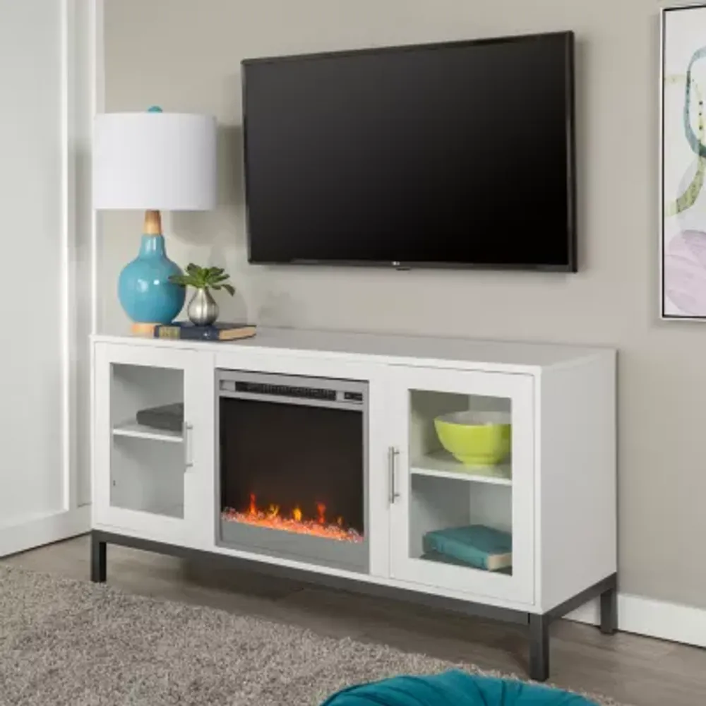 52" Avenue Wood Electric Fireplace TV Console with Metal Legs