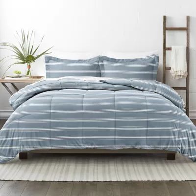 Casual Comfort Soft Stripe Reversible Down-Alternative Comforter