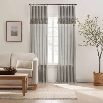 Mercantile Lucinda Ring Top Light-Filtering Single Curtain Panels