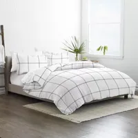 Casual Comfort Grid Patterned Duvet Cover Set