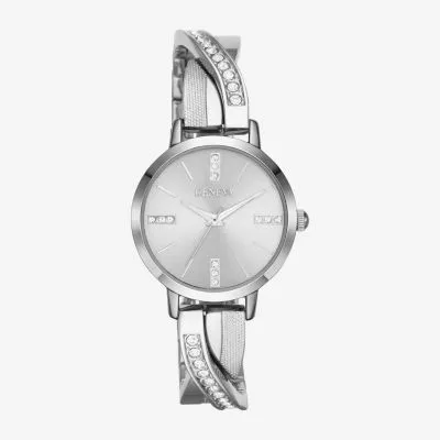 Geneva Ladies Womens Crystal Accent Silver Tone Bracelet Watch Fmdjm226