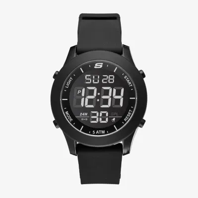 Skechers Rosencrans Digital Oversize Mens Chronograph Digital Black Strap Watch Sr5107