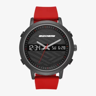 Skechers Lawndale Mens Chronograph Red Strap Watch Sr5073