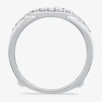 Womens 1/ CT. T.W. Natural White Diamond 10K Gold Wedding Ring Guard