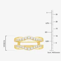 Womens 1/ CT. T.W. Natural White Diamond 10K Gold Wedding Ring Guard