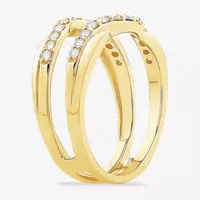 Womens 1/ CT. T.W. Natural White Diamond 10K Gold Wedding Ring Guard