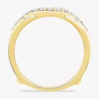 Womens 1/ CT. T.W. Natural White Diamond 10K Gold Wedding Ring Guard