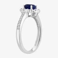 Effy  Womens 1/7 CT. T.W. Genuine Blue Sapphire Sterling Silver Cocktail Ring