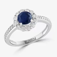 Effy  Womens 1/7 CT. T.W. Genuine Blue Sapphire Sterling Silver Cocktail Ring