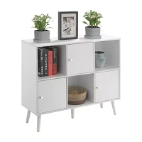 Xtra Storage Cube Organizer Sideboard Console Table with 3 Cubbies and Cabinets