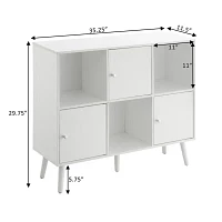 Xtra Storage Cube Organizer Sideboard Console Table with 3 Cubbies and Cabinets