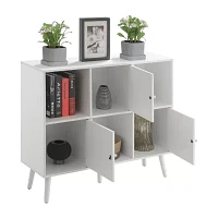 Xtra Storage Cube Organizer Sideboard Console Table with 3 Cubbies and Cabinets