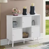 Xtra Storage Cube Organizer Sideboard Console Table with 3 Cubbies and Cabinets