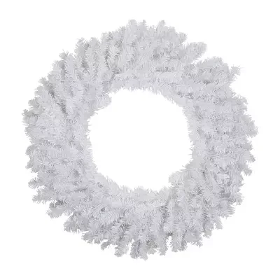 Northlight White Canadian Pine Artificial 30 Inch  Unlit Indoor Christmas Wreath