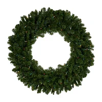 Northlight Canadian Pine Artificial 36 Inch Multi Lights Indoor Pre-Lit Christmas Wreath