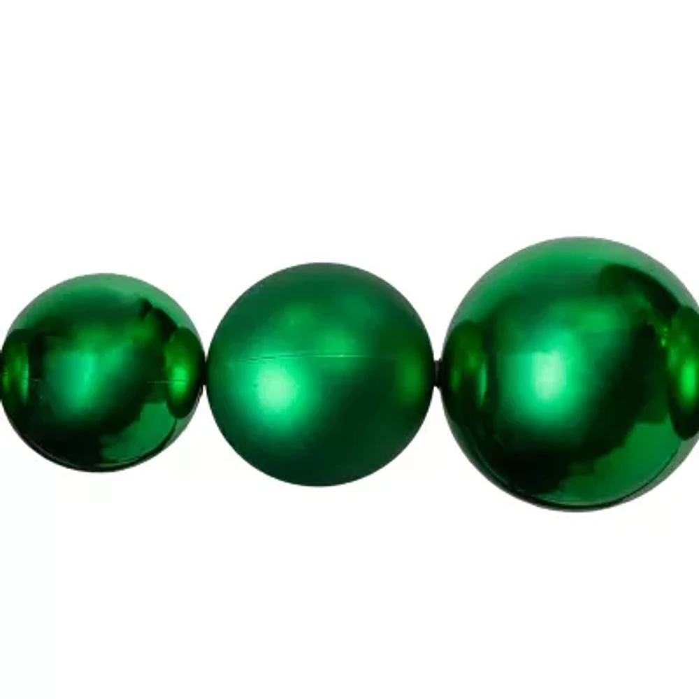 Northlight 6' Green Shiny And Matte Shatterproof Ball Christmas Swags