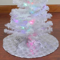 Northlight "20"" White And Silver Sequin Snowflake Mini" Indoor Tree Skirt