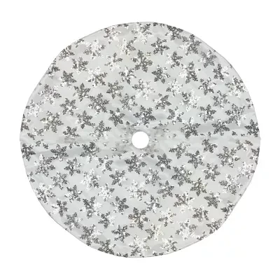 Northlight "20"" White And Silver Sequin Snowflake Mini" Indoor Tree Skirt