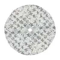 Northlight "20"" White And Silver Sequin Snowflake Mini" Indoor Tree Skirt