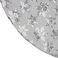 Northlight "20"" White And Silver Sequin Snowflake Mini" Indoor Tree Skirt