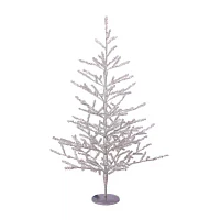 Northlight Led Silver Tinsel Twig Artificial Clear Lights 3 Foot Pre-Lit Christmas Tree