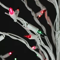 Northlight 6' White Cascade Twig Tree Outdoor Decoration  Multi Lights Christmas Yard Art