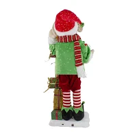 Northlight 30-Inch Little Animated Elf With Star Musical Santa Figurine