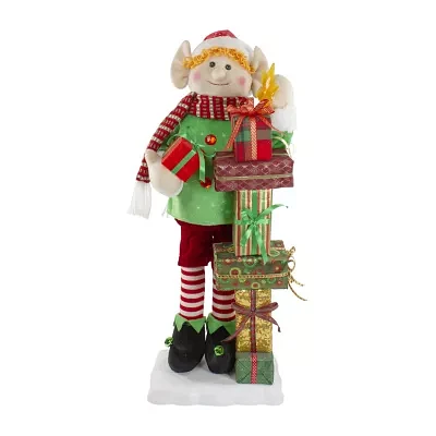 Northlight 30-Inch Little Animated Elf With Star Musical Christmas Santa Figurine