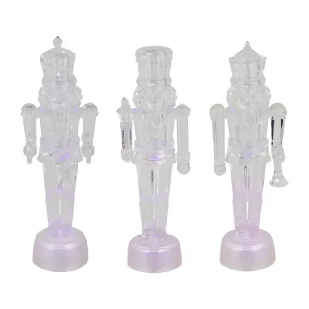 Northlight 7.5" Led Icy Crystal Figurines 3-pc. Christmas Nutcracker