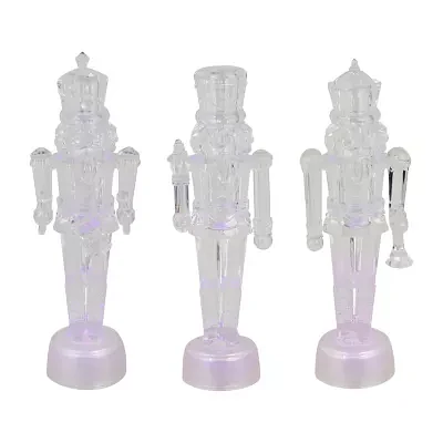 Northlight 7.5" Led Icy Crystal Figurines 3-pc. Christmas Nutcracker