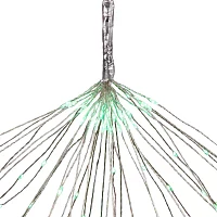 Northlight """20"""" Led Firework Silver Branch Decoration Green""" String Lights