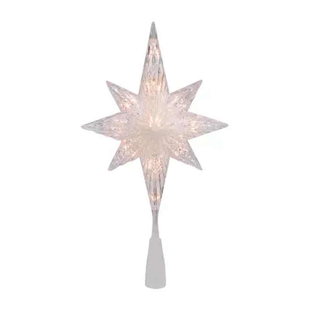 Northlight 11" 8 Point Bethlehem Star Clear Lights  Green Wire Christmas Tree Topper