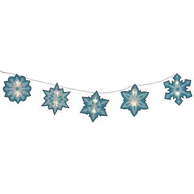 Northlight 10ct Blue And White Snowflake 4.5-Feet White Wire String Lights