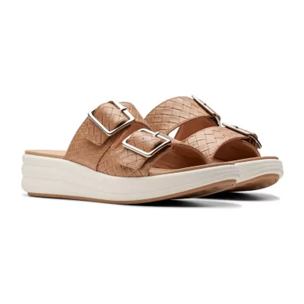 Clarks Womens Drift Buckle Slide Sandals