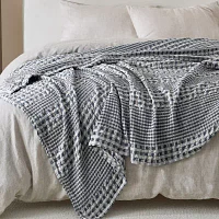 Linery All Season Waffle Weave Super Soft Reversible Lightweight Throw