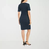 London Style Womens Short Sleeve Sheath Dress