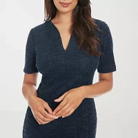 London Style Womens Short Sleeve Sheath Dress