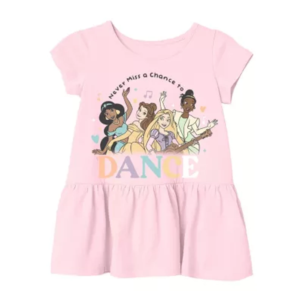 Xtreme Toddler Girls Crew Neck Short Sleeve Princess Graphic T-Shirt