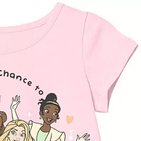 Xtreme Toddler Girls Crew Neck Short Sleeve Princess Graphic T-Shirt