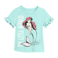 Xtreme Toddler Girls Crew Neck Short Sleeve The Little Mermaid Graphic T-Shirt