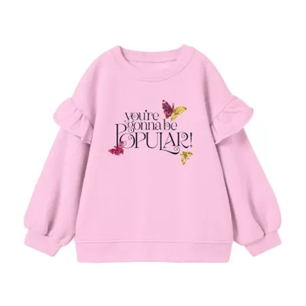 Little & Big Girls Round Neck Long Sleeve Wicked Pullover Sweater